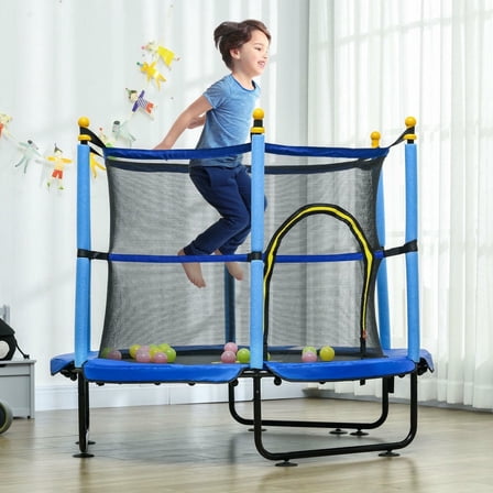 Barara King Backyard Trampoline with Safety Enclosure & Ball Pit, Trampoline for Kids, Blue