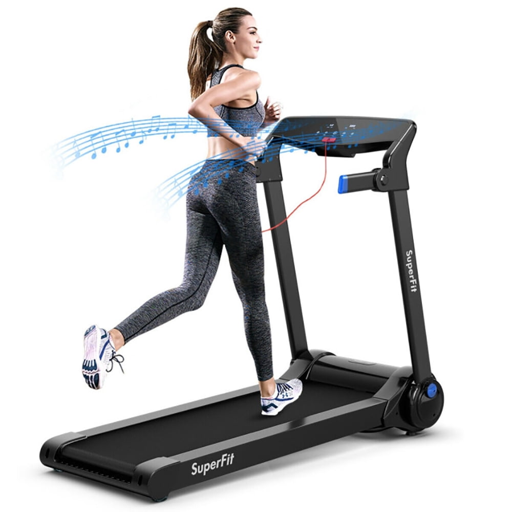 Barara King Treadmill, Electric Treadmill, Walking Jogging Machine,3HP Electric Folding Treadmill with Bluetooth Speaker-Blue
