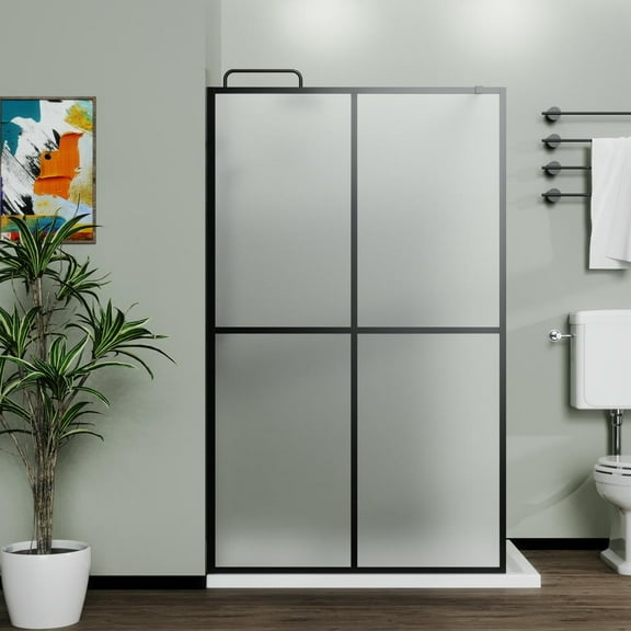 Barara King Tub Shower Door, Shower Door,34" X 72" Shower Screen Door Frost Tempered Glass
