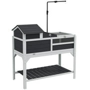 Barara King Turtle Habitat Reptile Cage, Tortoise House Enclosure,Tortoise Enclosure Tortoise House w/ Adjustable Lamp Holder, Storage Shelf, Gray