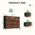 Barara King Vertical Fabric Storage Tower Dresser Unit with Sturdy Wooden Top for Children’s Bedroom Closet Entryway and Nursery Furniture, Brown
