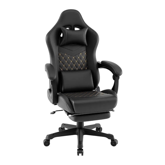 Barara King Video Game Office Chair with Headrest and Lumbar Pillow, Ergonomic Computer Chair for Home Office, Living Room, Study Room, Bedroom, Black