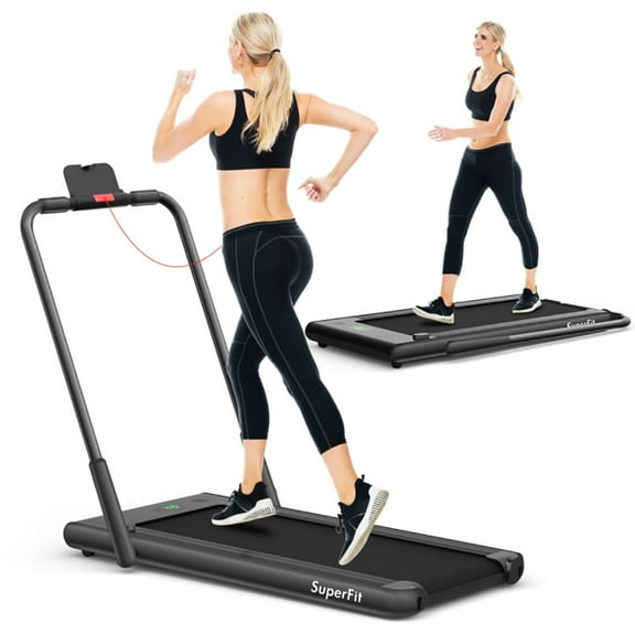 Barara King Walking Machine, Walking Treadmill, 2-in-1 Folding Treadmill with Remote Control and LED Display-Black