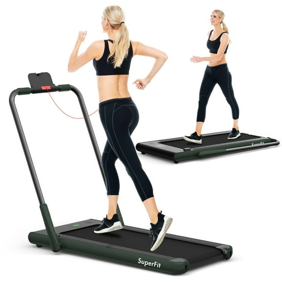 Barara King Walking Machine, Walking Treadmill, 2-in-1 Folding Treadmill with Remote Control and LED Display-Green