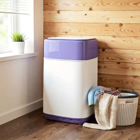 Barara King Washing Machine, Laundry Washer, 8lbs Portable Fully Automatic Washing Machine with Drain Pump-Purple