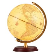 Barara King World Globe for Students with Wooden Stand and HD Map, 8 Inch Illuminated Decorative Tabletop Earth Globe for Kids School, Home Office, Desktop Display, Brozen