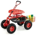 thumbnail image 1 of Barara King Yard Cart Garden Wagon,Garden Cart,Heavy Duty Garden Cart with Tool Tray and 360 Swivel Seat-Red, 1 of 11