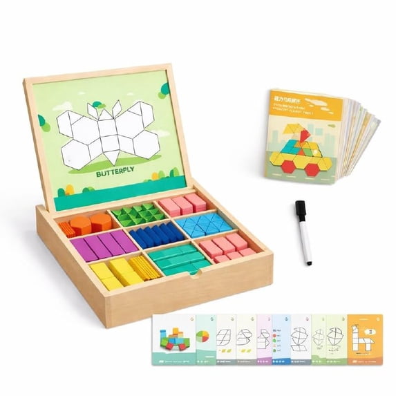 Barasti Magnetic Geometry Jigsaw Puzzle Set, Educational Wooden, with ...