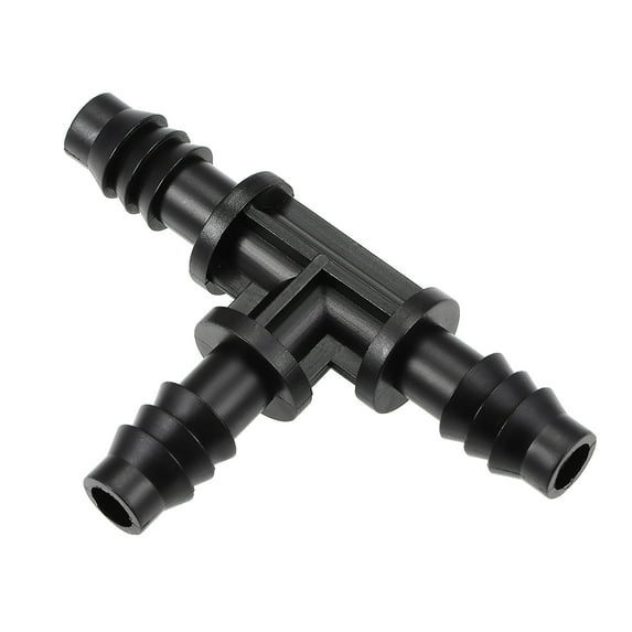 Barb Drip Tee Pipe Connector 8mm Inner Diameter Hose Fitting for Garden Irrigation System, Plastic 10pcs