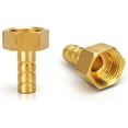 thumbnail image 1 of Barb Hose Fitting-Connector 2PCS 8mm To 1/2 Inch BSP Brass Hose Barbed Joint Adapter Coupler Female Thread Pipe Adapter For Fuel Air Gas Water Oil, 1 of 5