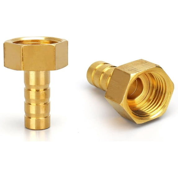 Barb Hose Fitting-Connector 2PCS 8mm To 1/2 Inch BSP Brass Hose Barbed Joint Adapter Coupler Female Thread Pipe Adapter For Fuel Air Gas Water Oil