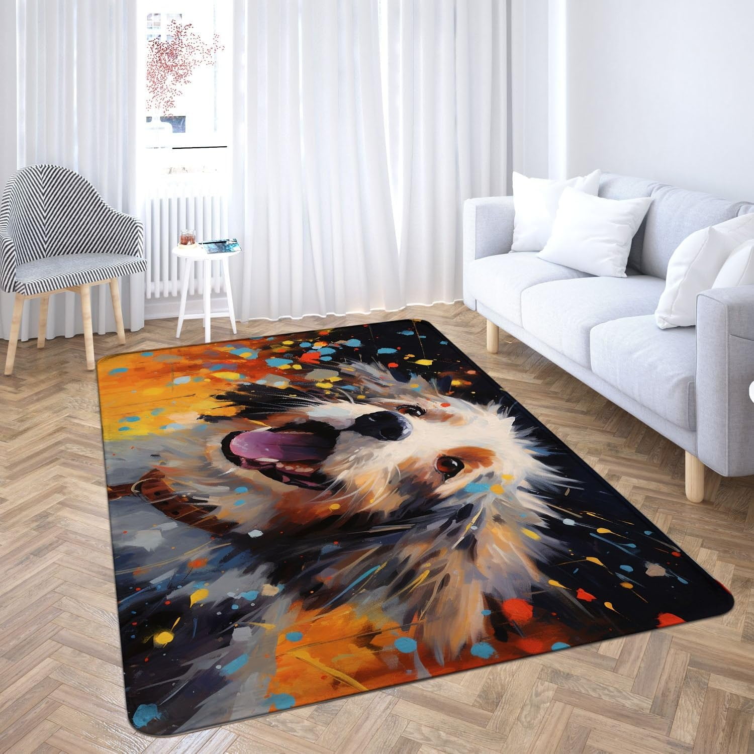 Barbado Da Terceira Dog Rug Rectangle Area Rug, Modern Area Rug for ...