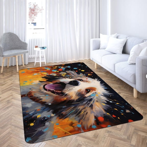 Barbado Da Terceira Dog Rug Rectangle Area Rug, Modern Area Rug for Sofa & Tv Room, Stain‑resistant, Fade‑resistant, Contemporary Decorative Rug, Anti‑curl Edges, Lay Flat