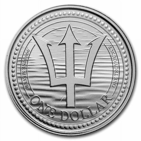 Barbados 1 oz Silver Trident (Scruffy)