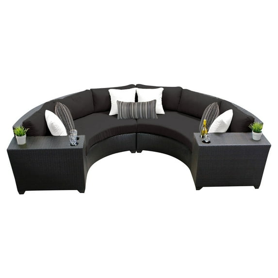 Barbados 4 Piece Outdoor Wicker Patio Furniture Set 04c in Black