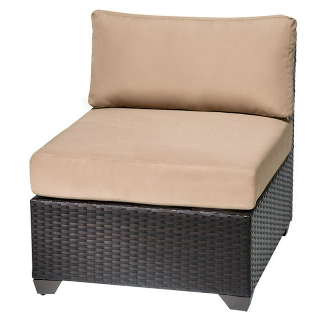 WHEAT Barbados Outdoor 28 Inch Wide Aluminum Framed Acrylic Upholstered Outdoor Middle Chair