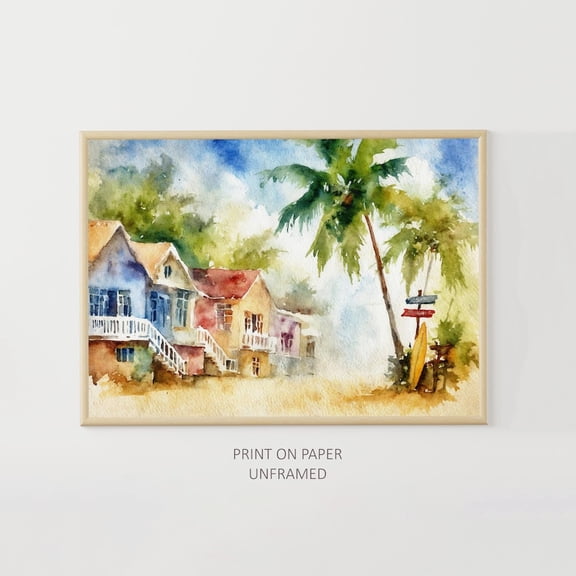Barbados Art Poster: Coastal Caribbean, Unframed Poster Size 16x24