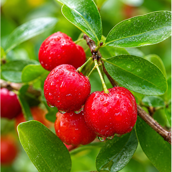 Barbados Cherry Live Plant 4-6 Inches Tall, Tropical Fruit Tree Starter for Garden, Patio and Container Growing