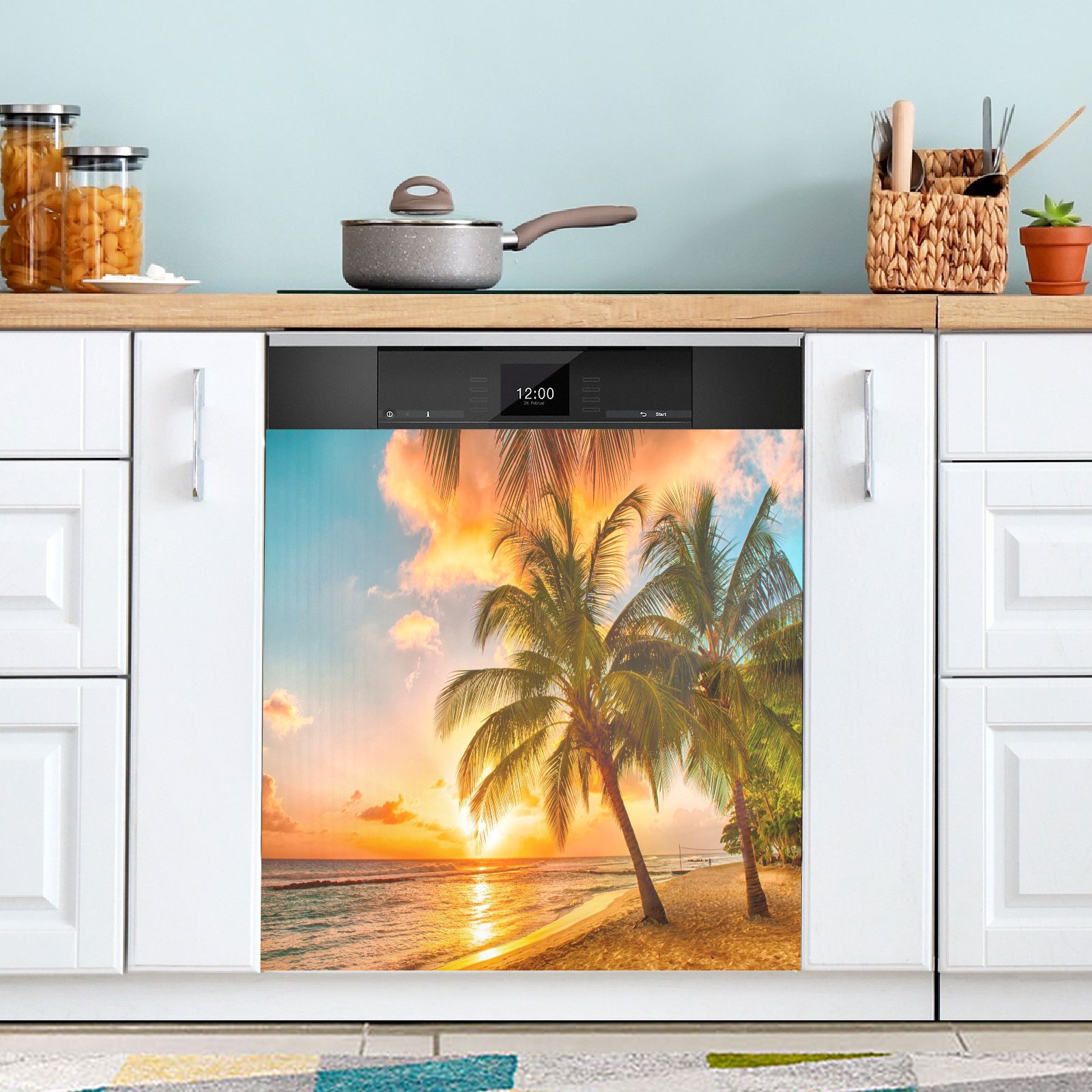 Barbados Coconut Trees and Beach Dishwasher Cover