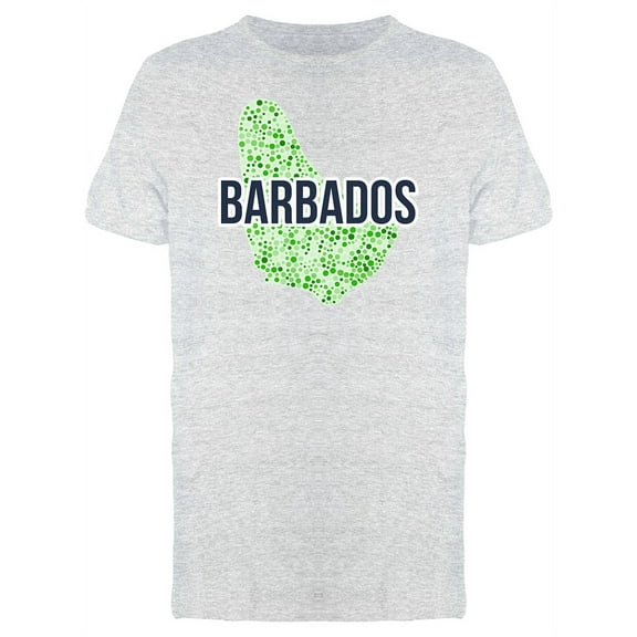 Barbados Dotted Map Ts Tee Men's -Image by Shutterstock