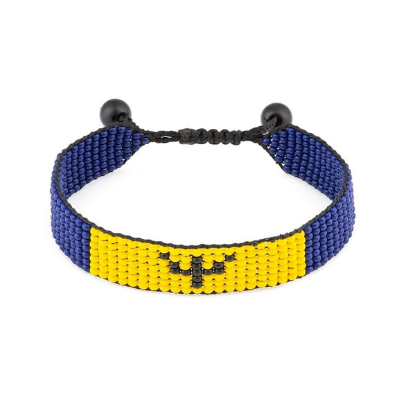 Barbados Flag Bracelet: Handmade Bracelet,Adjustable Beaded Boho-Style Rope Bangle with Patriotic Design