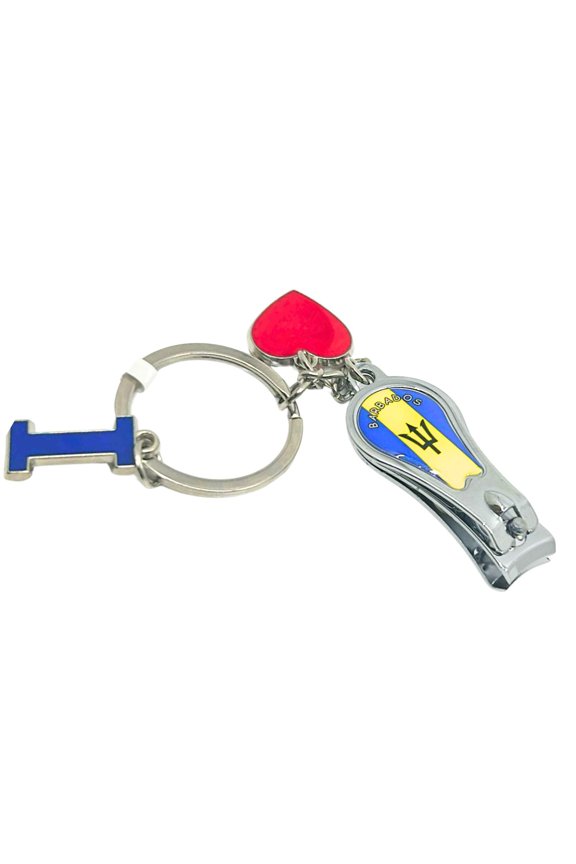 Barbados Key Chain with Nail Clipper Compact, Dual-Purpose Grooming: 1 Pack