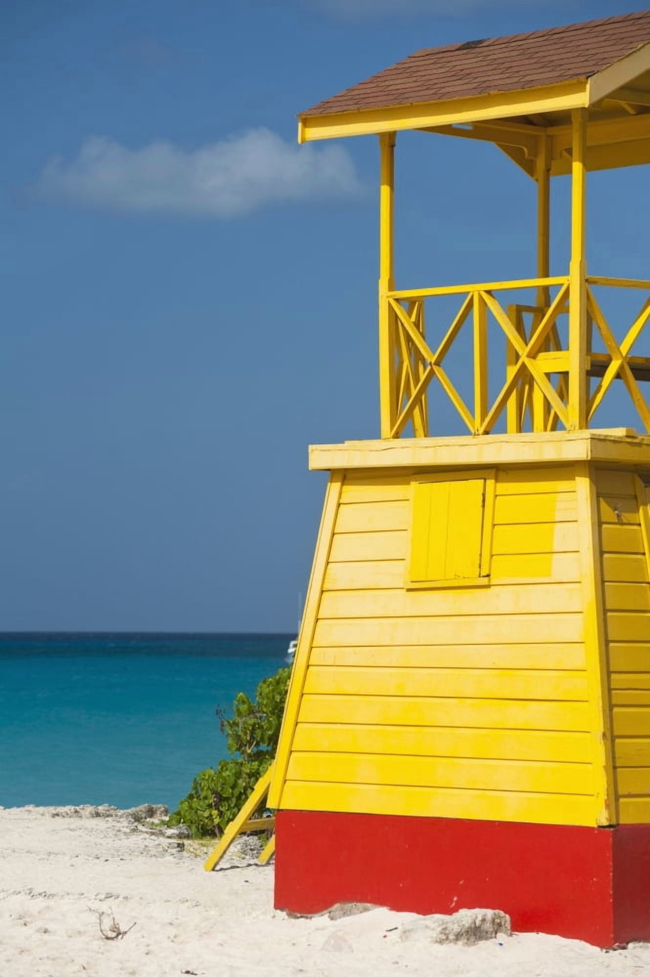Barbados Lifeguards tower on Miami Beach Oistins Canvas Art - Ian Cumming Design Pics (12 x 19)