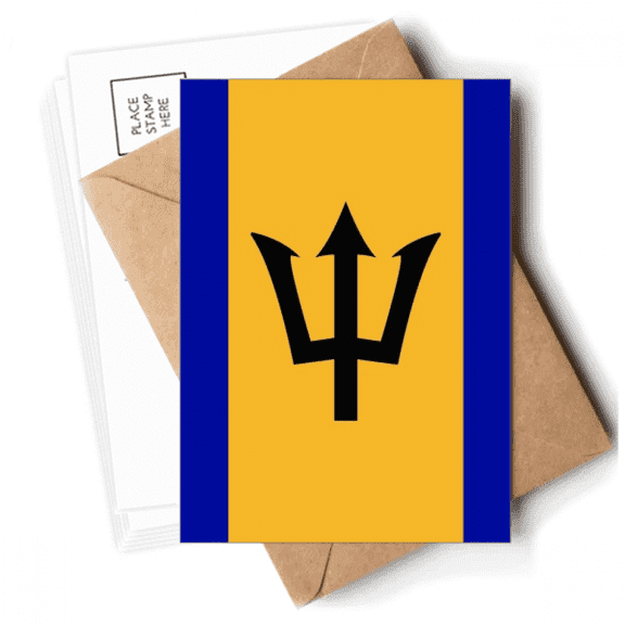 Barbados National Flag North America Country Postcards Envelopes Blank Note Cards Mailing