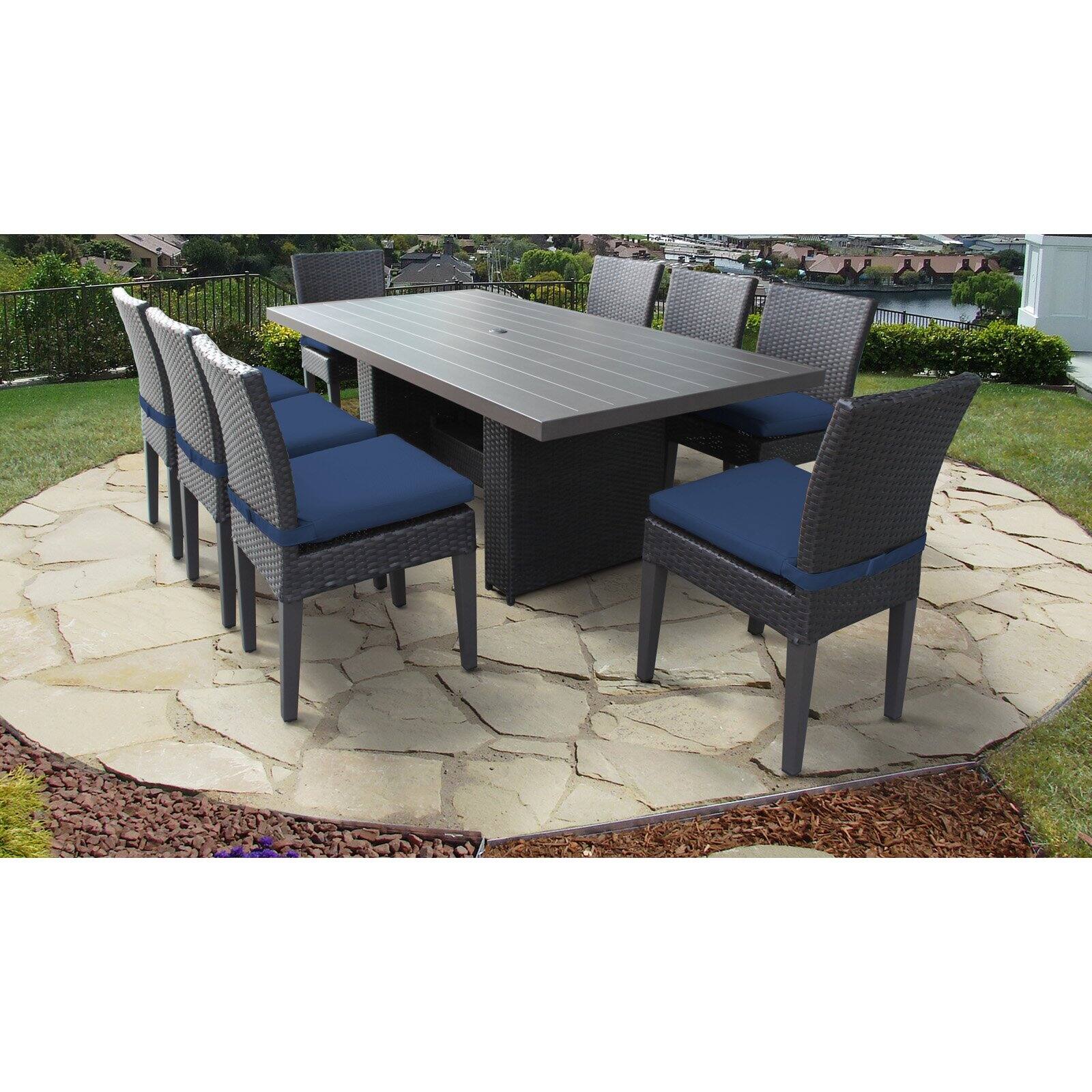 TK Classics Barbados Rectangular Outdoor Patio Dining Table with 8 Armless Chairs - image 1 of 2