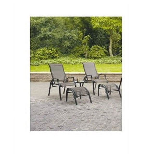 Barbados Set of 6 Sling Outdoor Dining Chairs with 2 Ottomans and 1 Side table