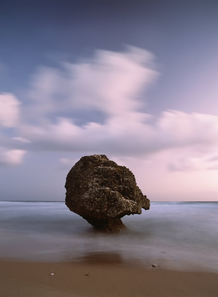 Barbados Strange shaped rock in shallow waters Bathsheba Canvas Art - Ian Cumming Design Pics (26 x 36)