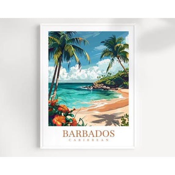 Barbados Travel Caribbean Poster, Travel Inspired Home, Office And ...