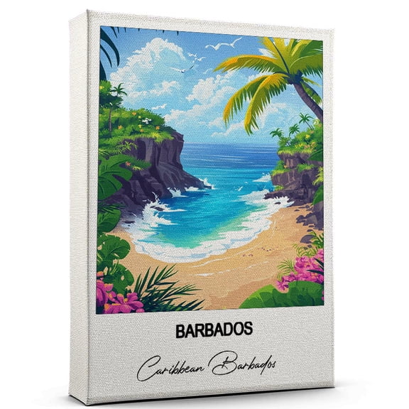 Barbados Travel Decorative Art Canvas Caribbean Barbados Canvas Colorful Travel Wall Decor for Any Room Makes a Thoughtful Gift
