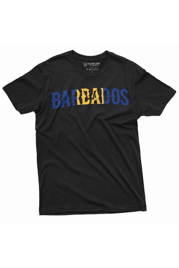 Barbados Unisex Shirt Barbados Patriotic Gift Tee Mens Womens Barbados Shirt Barbadian Gifts (Large Black)