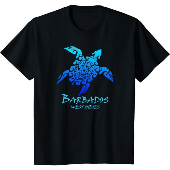 Barbados, West Indies Vintage Retro Tribal Turtle Vacation T-Shirt