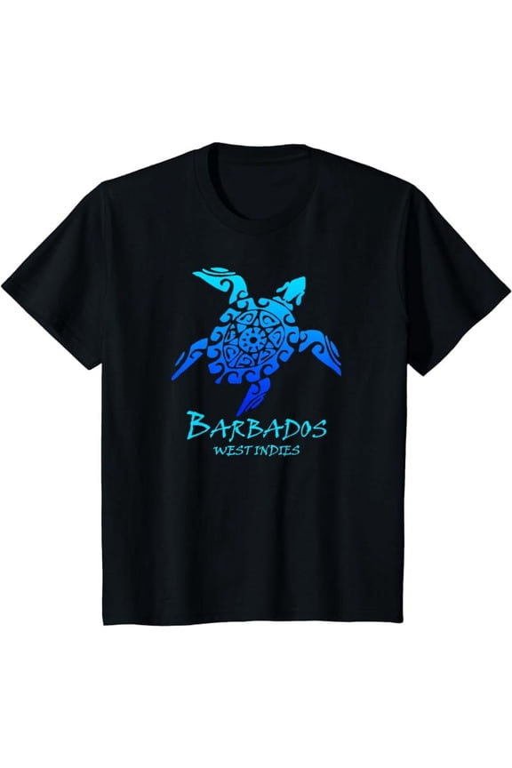 Barbados, West Indies Vintage Retro Tribal Turtle Vacation T-Shirt