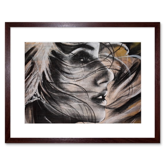Barbalis Graffiti Woman Girl Wall Street Framed Wall Art Print