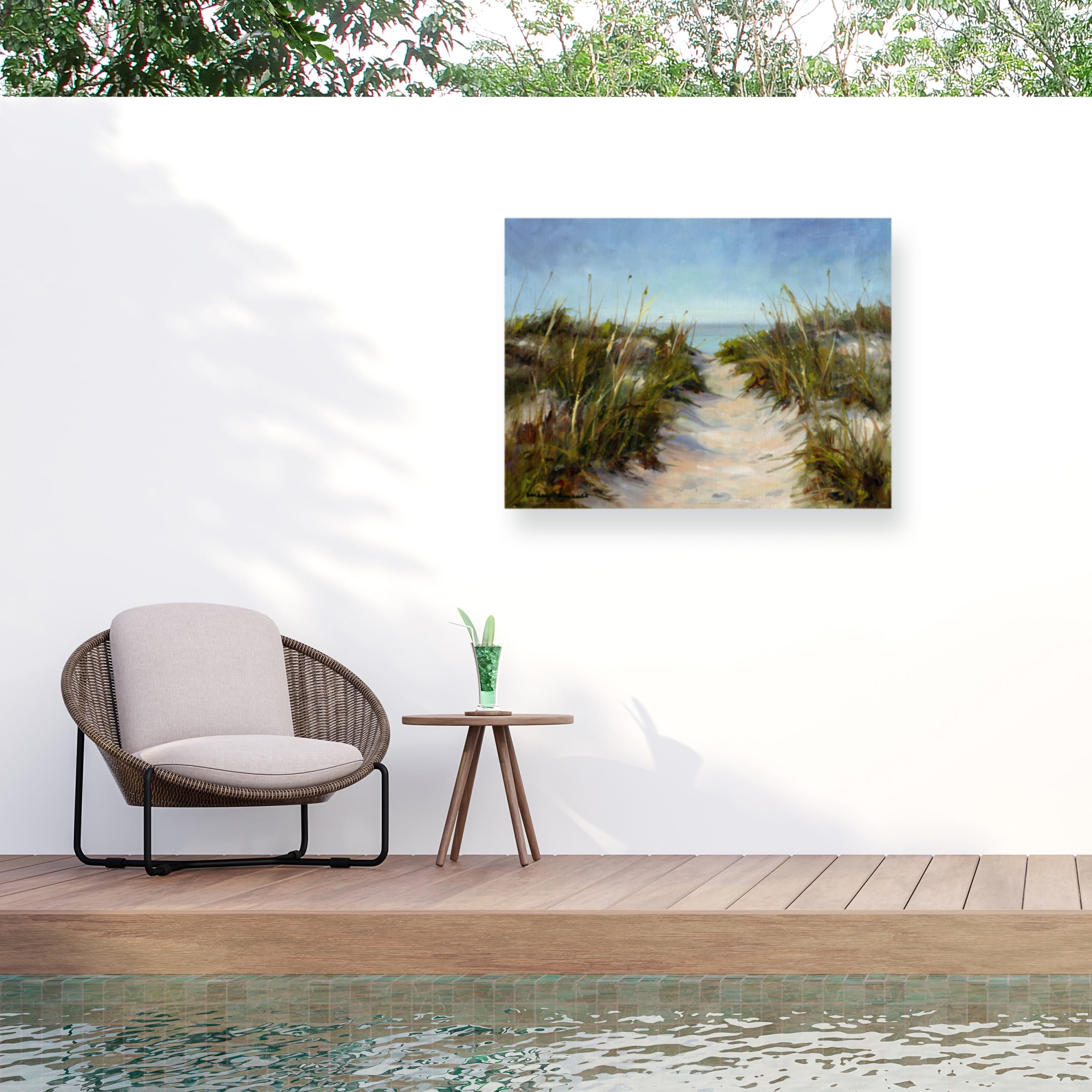 Barbara Chenault 'Seagrass And Sand' Outdoor Canvas 14x19