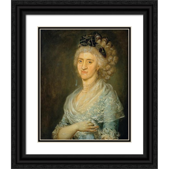 Barbara Krafft 20x24 Black Ornate Framed Double Matted Museum Art Print Titled: Women's Portrait