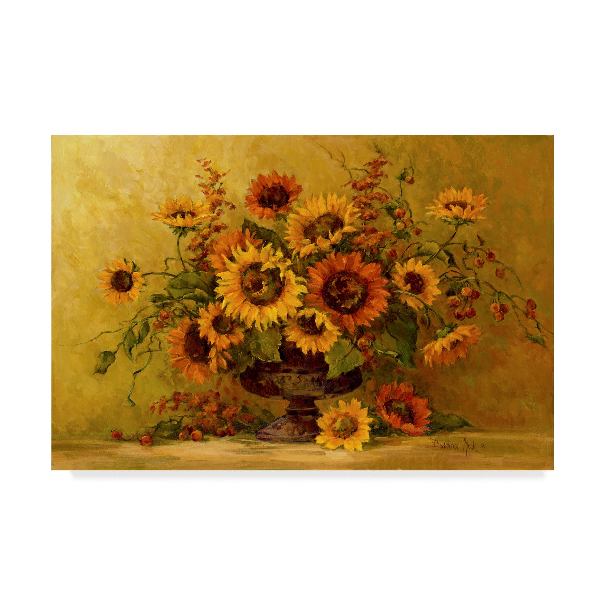Barbara Mock ' Sunflower Sunset' Canvas Art