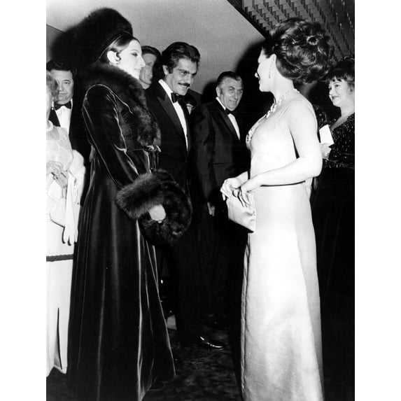 Barbara Streisand And Omar Sharif With Princess Margaret History (18 x 24)