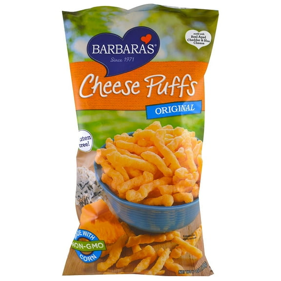 Barbara's Bakery, Cheese Puffs, Original, 7 oz (pack of 4)