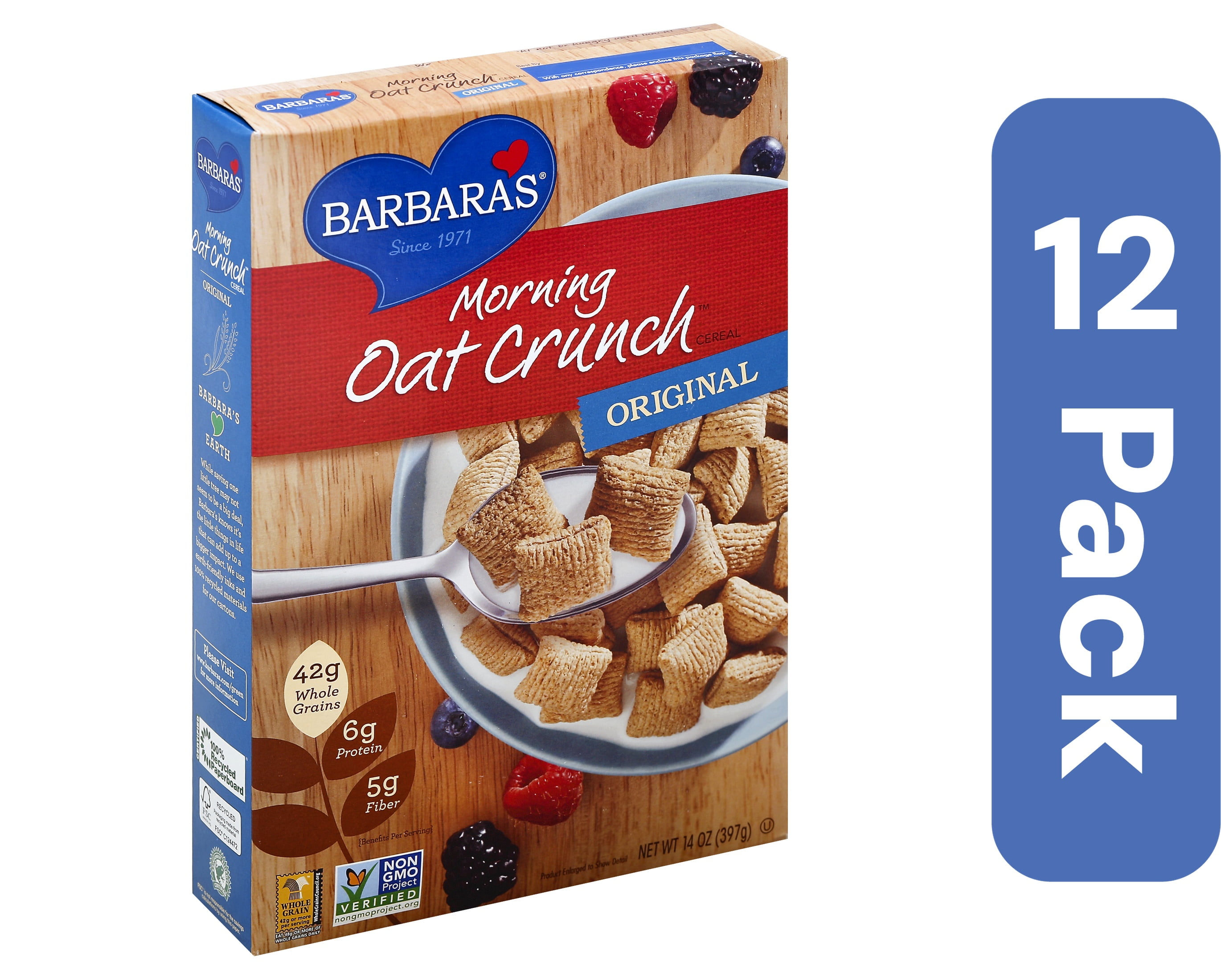 Barbara's Bakery Morning Oat Crunch Cereal – Original Flavor, 14 Oz Box