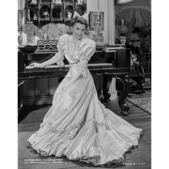 Barbara stanwyck standing in Glossy Long Dress Classic Portrait Photo Print (8 x 10)