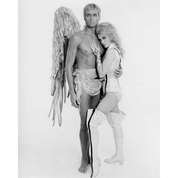 Barbarella 1968 Jane Fonda poses with John Philip Law full length 5x7 photo