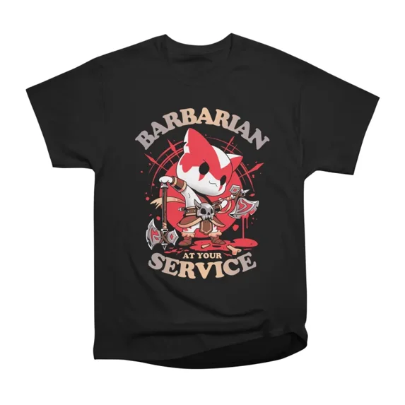 Barbarians Call Cute Cat Gamer T-Shirt Tee Gift For Him Merch For Her Apparel For Friend