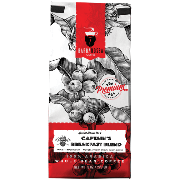 Barbarossa Coffee Medium-Dark Roast Captains Breakfast Blend (8oz.)