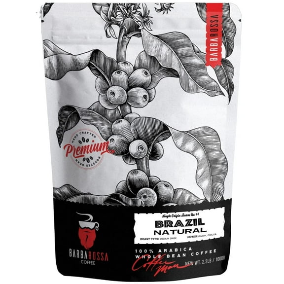 Barbarossa Coffee Medium Roast Brazil Natural (2.2 lb)
