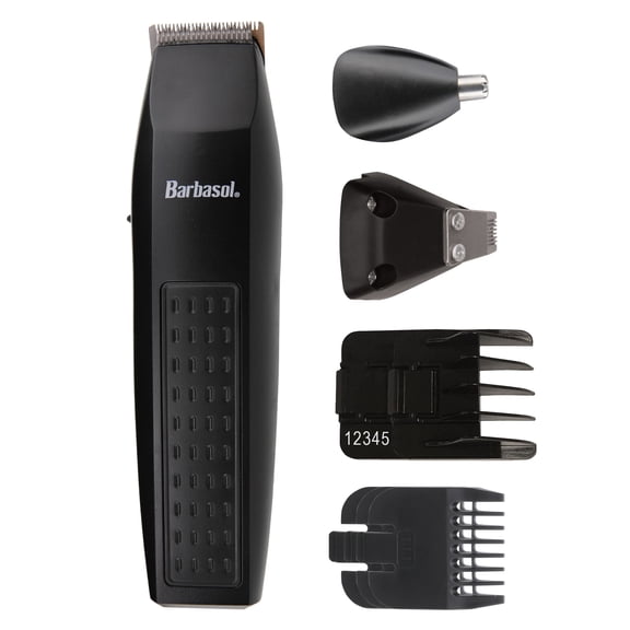 Barbasol All-In-One Mens Grooming, 7 Pc Beard Trimmer, Ear and Nose Trimmer, Cleaning Brush, T-Blade Trimmer, Trimmer, Comb