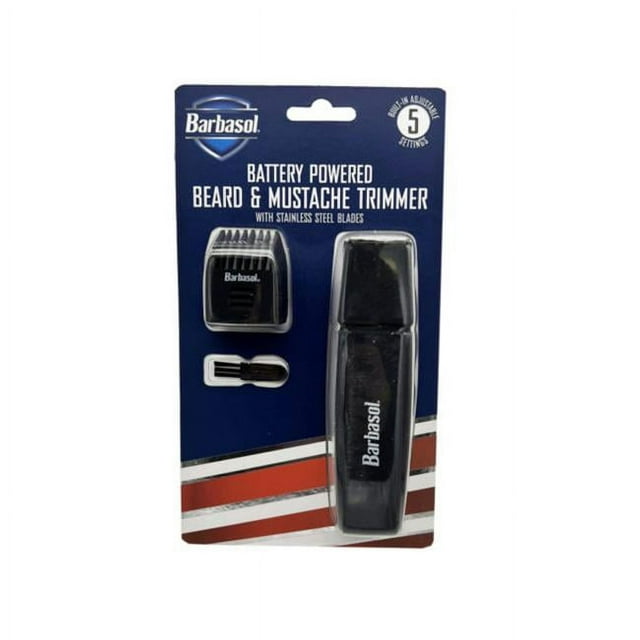 Barbasol Battery Powered Beard & Mustache Trimmer with Stainless Steel